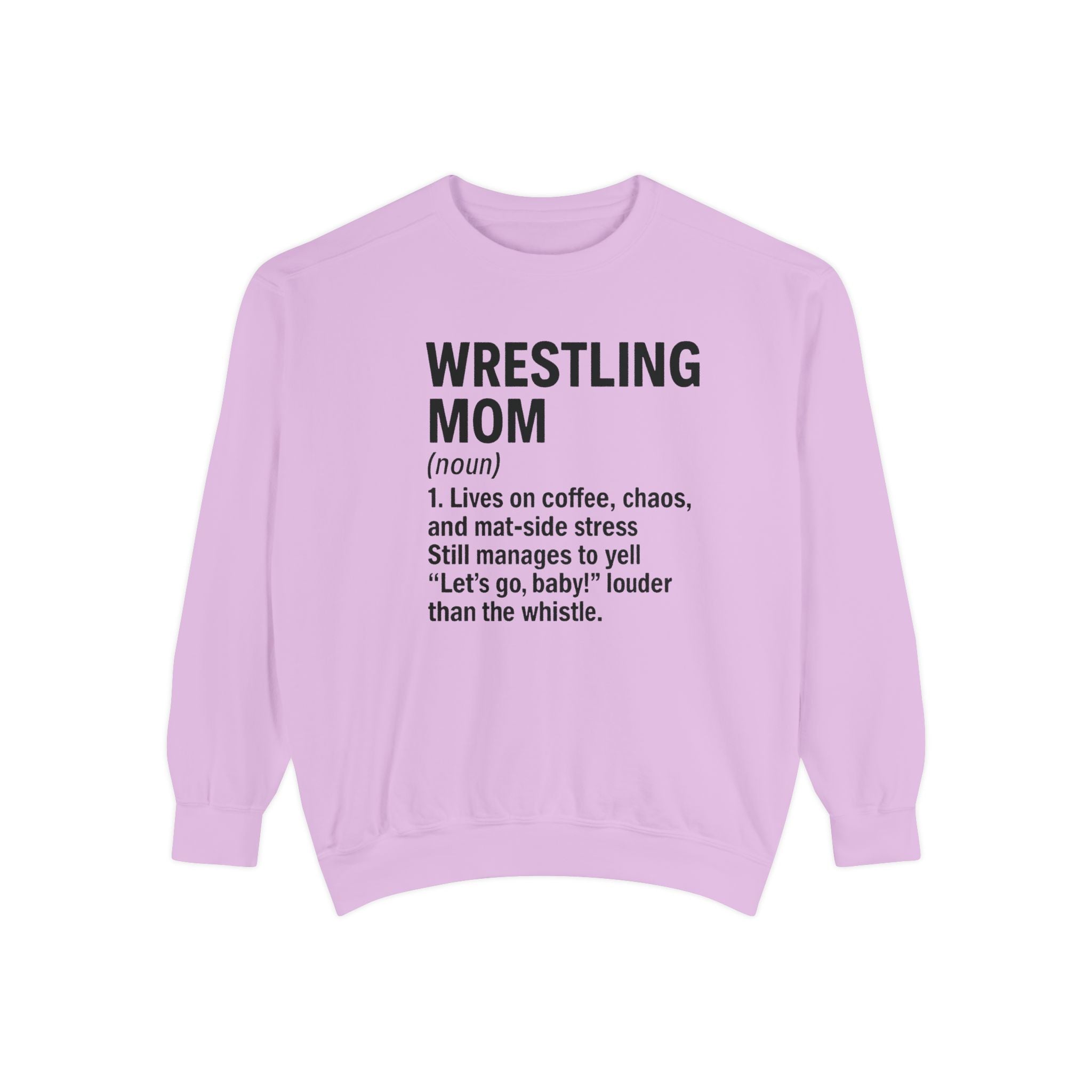 Wrestling Mom Sweatshirt — 'WRESTLING MOM (noun)' Definition Crewneck, Personalized Name on Back