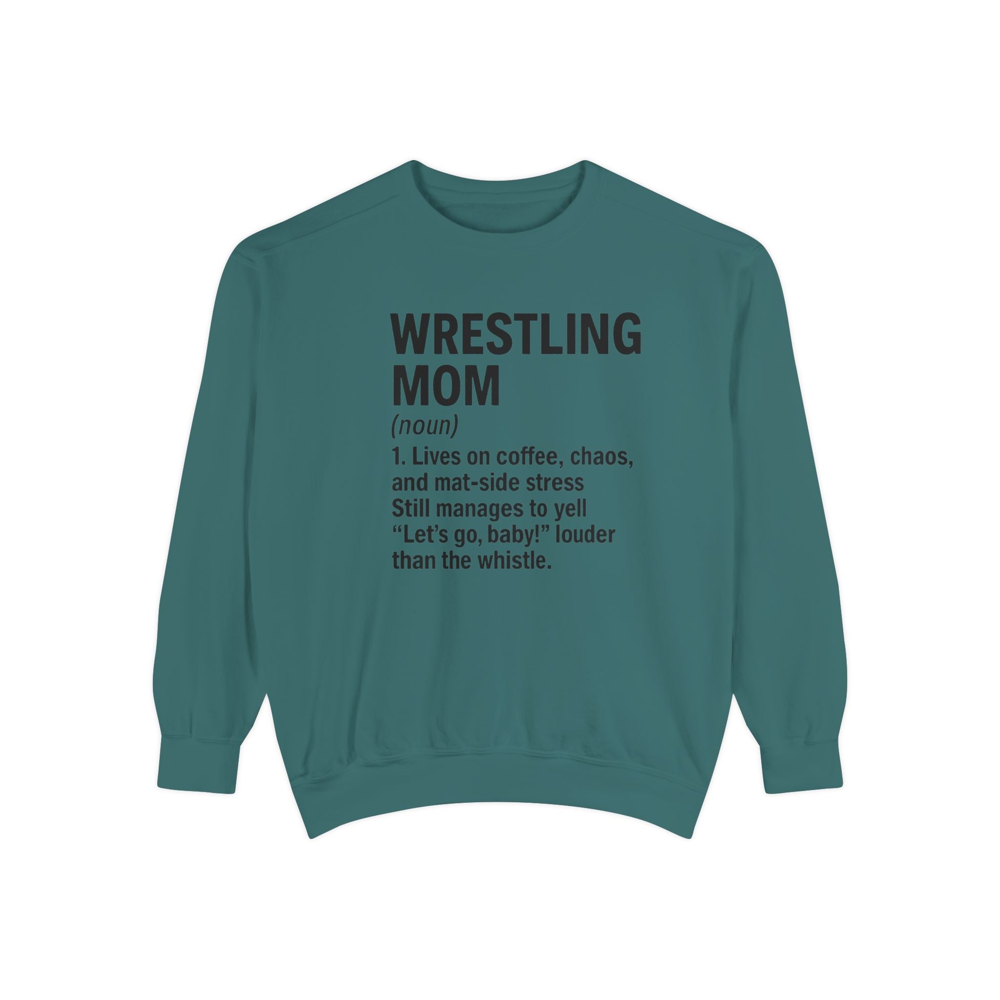 Wrestling Mom Sweatshirt — 'WRESTLING MOM (noun)' Definition Crewneck, Personalized Name on Back